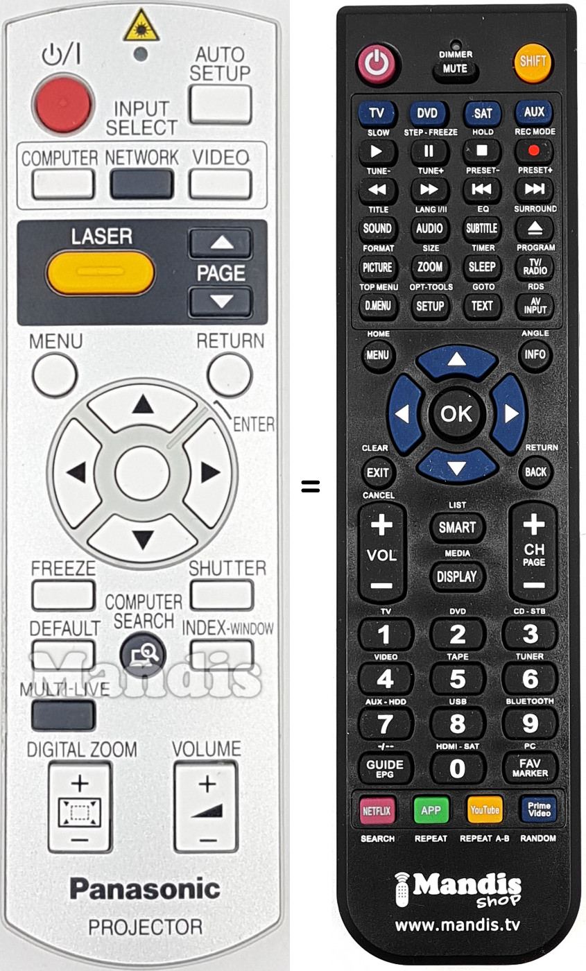 Telecomando equivalente Panasonic N2QAYB000152