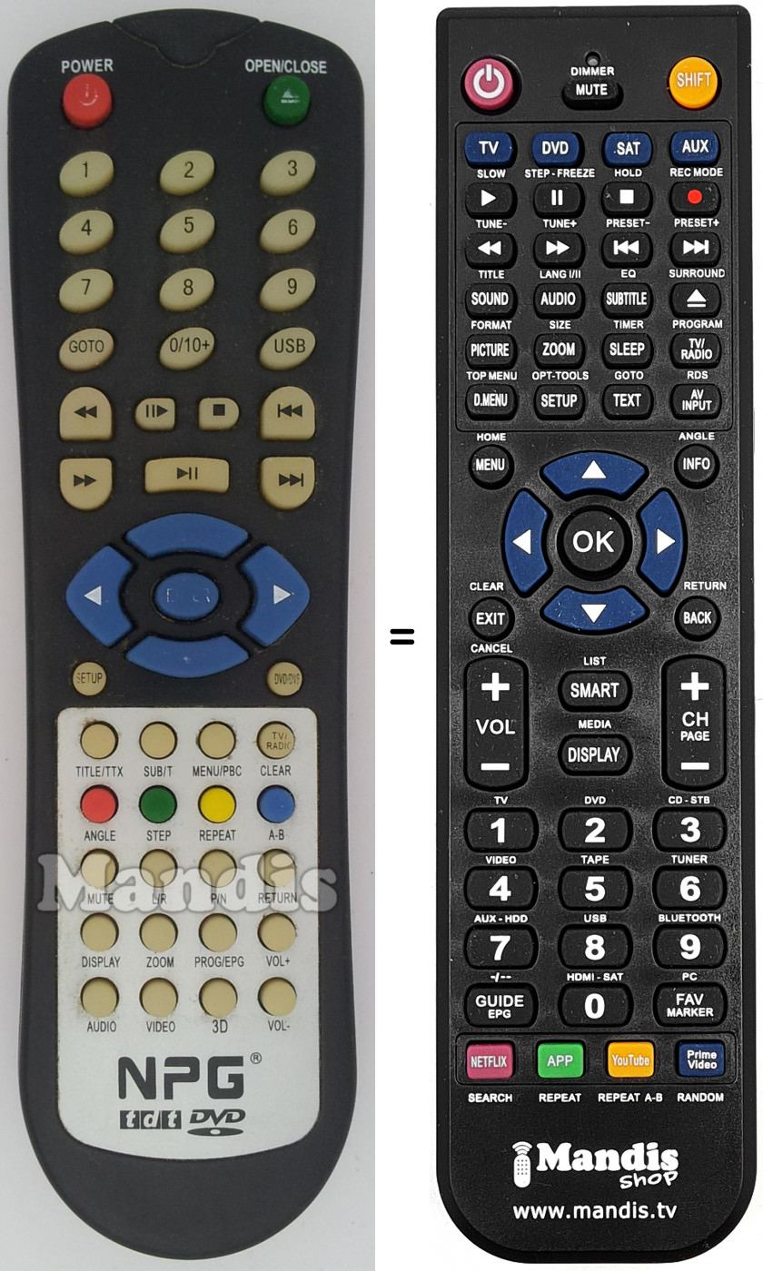 Telecomando equivalente NPG009