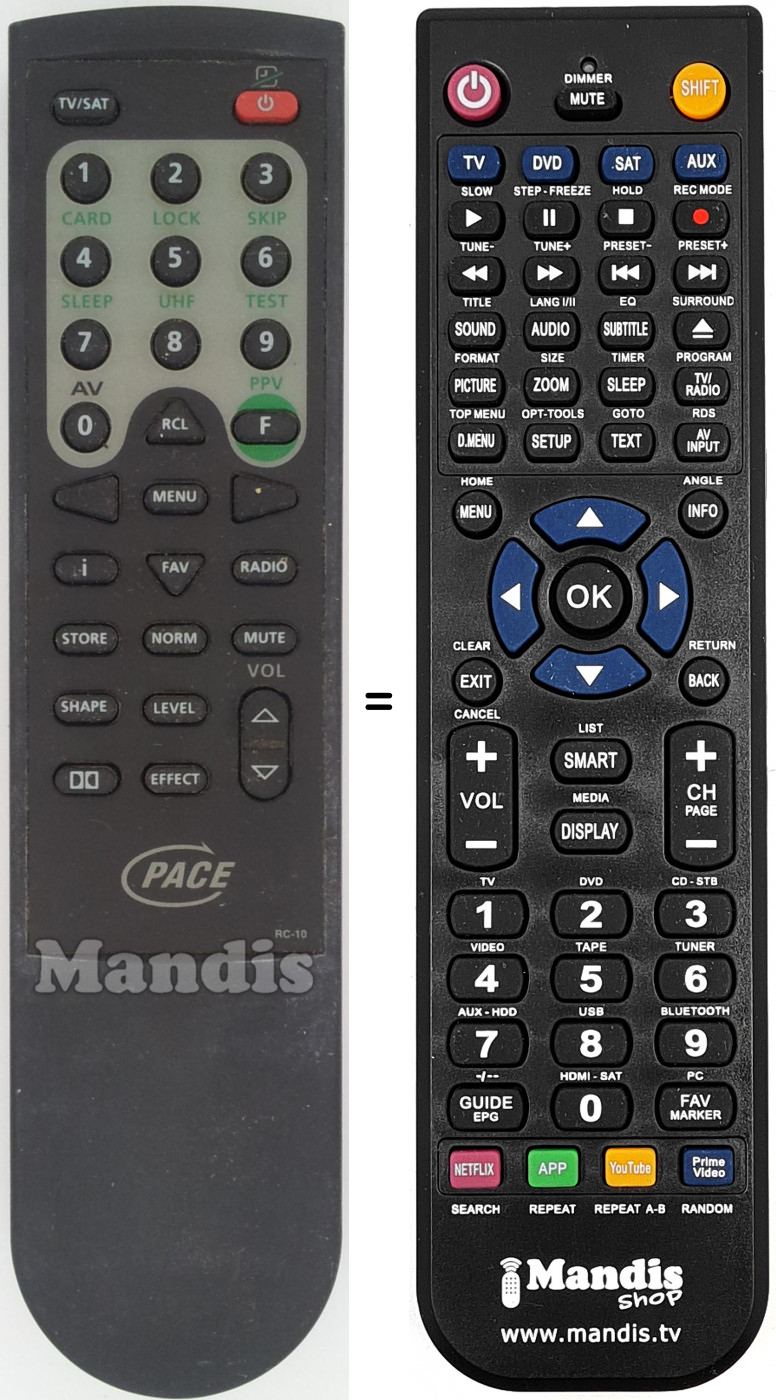 Telecomando equivalente Pace-RC10