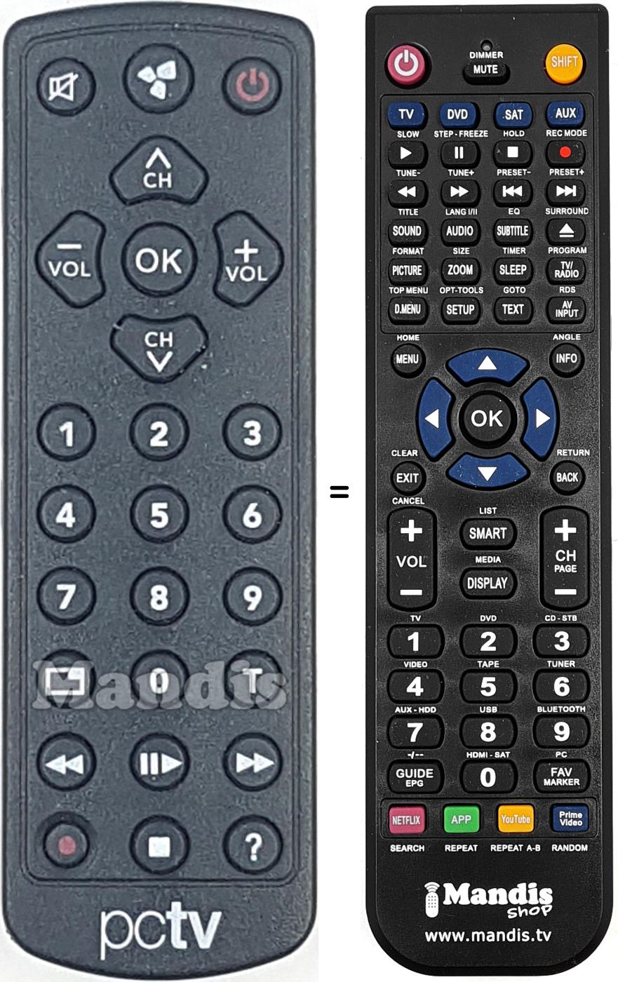 Telecomando equivalente PCTV001