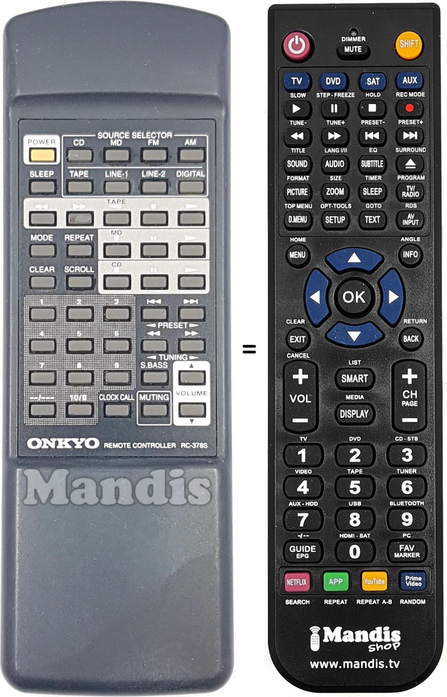 Telecomando equivalente RC-378S