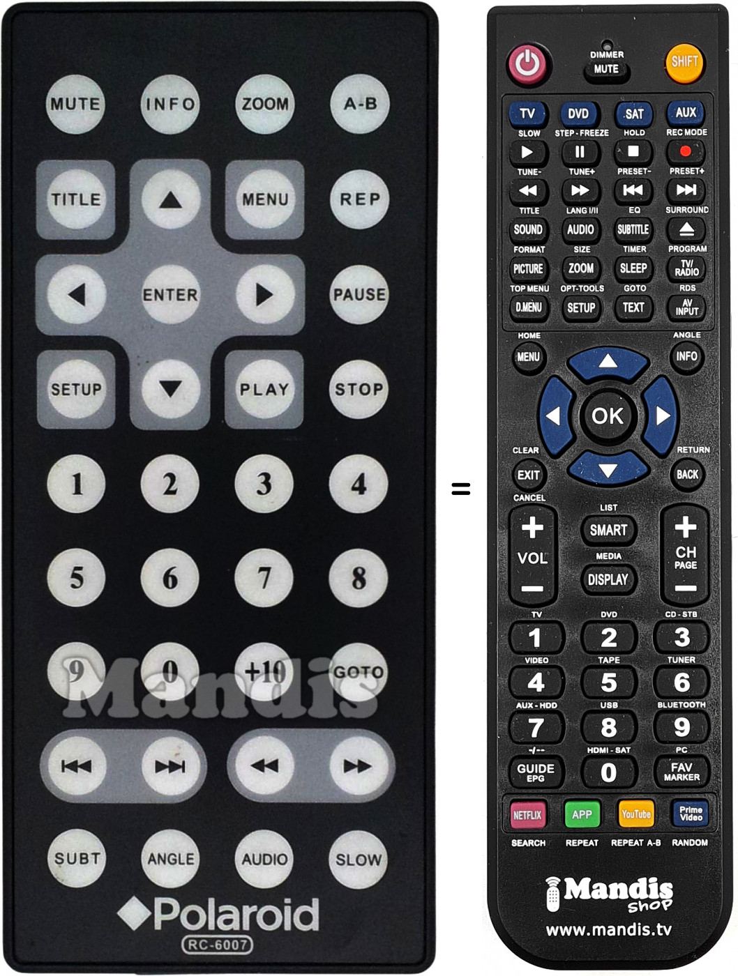 Telecomando equivalente RC-6007