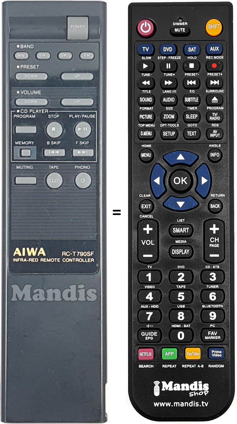 Telecomando equivalente RC-T790SF