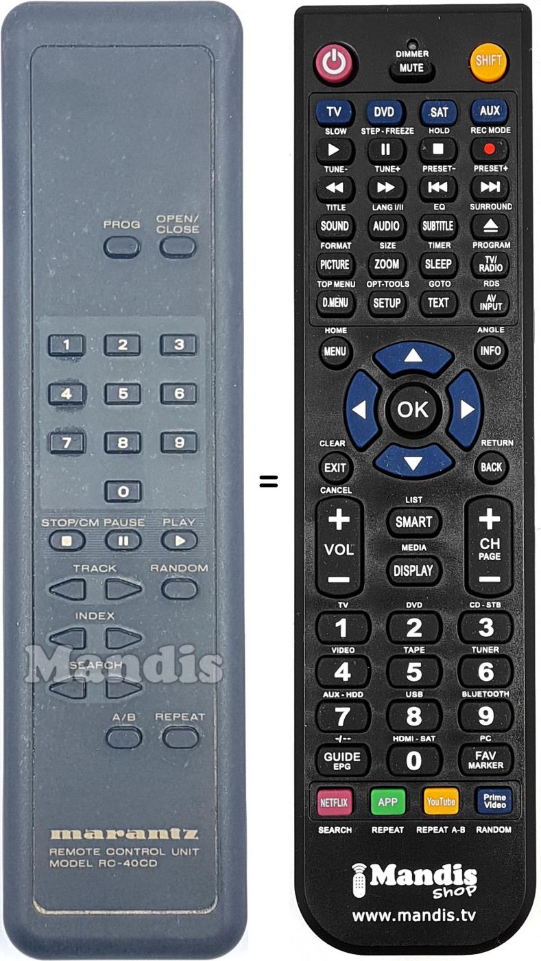 Telecomando equivalente RC40CD
