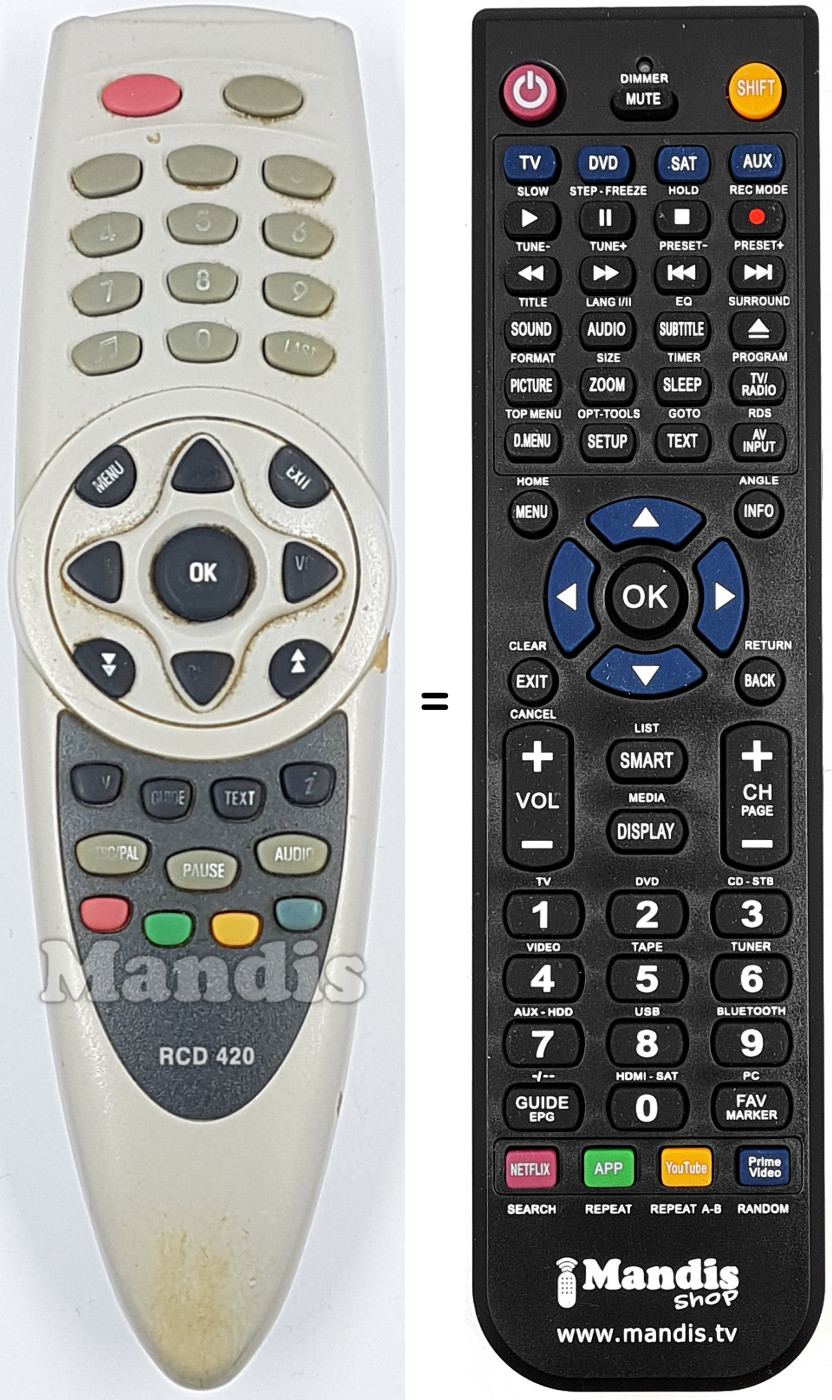 Telecomando equivalente RCD420