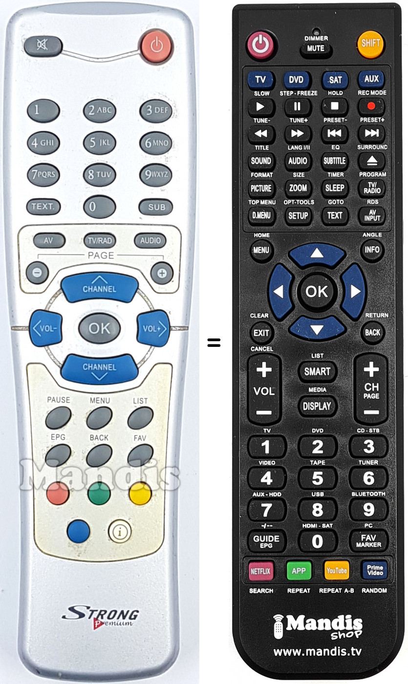 Telecomando equivalente Strong REMCON1392