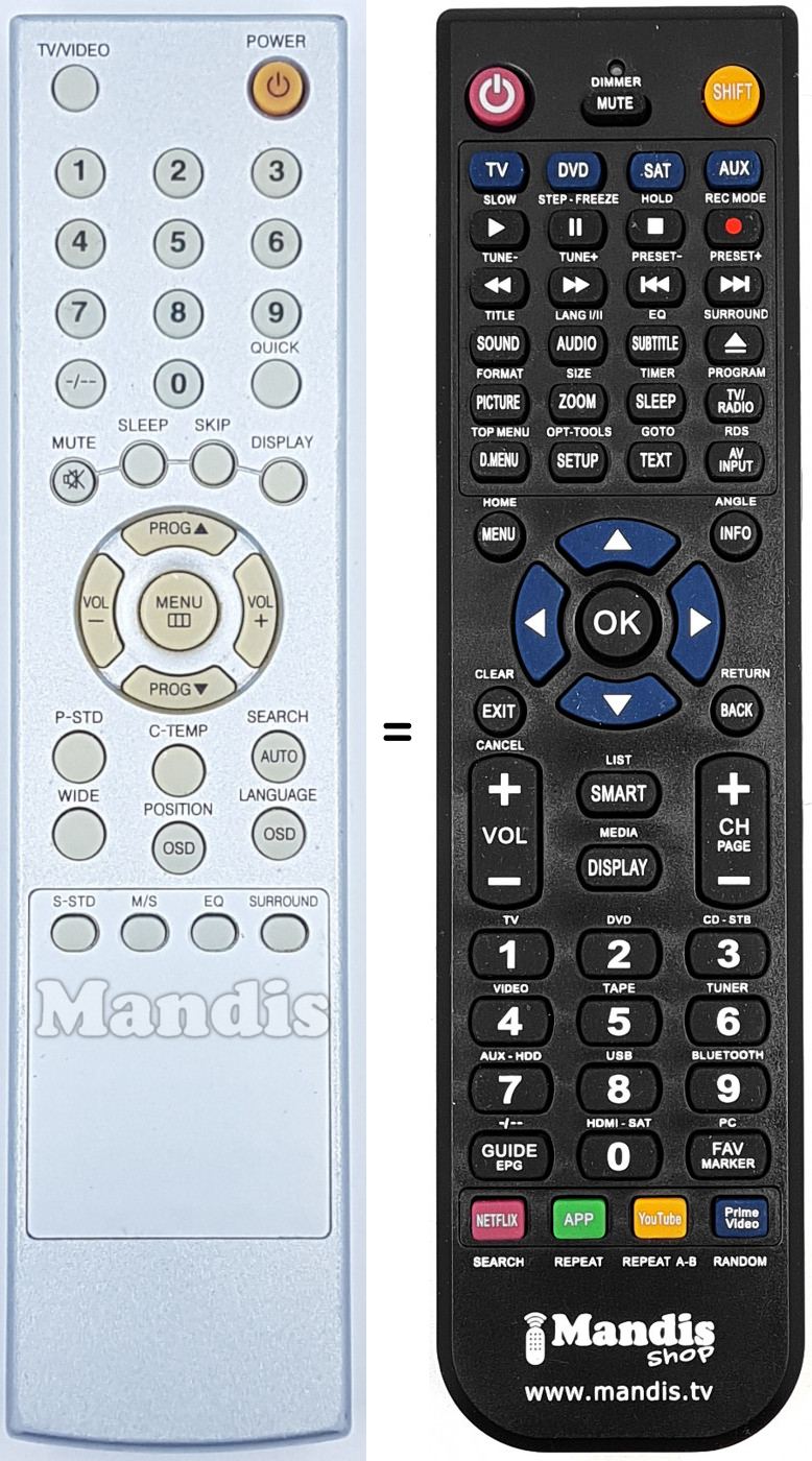 Telecomando equivalente REMCON1550