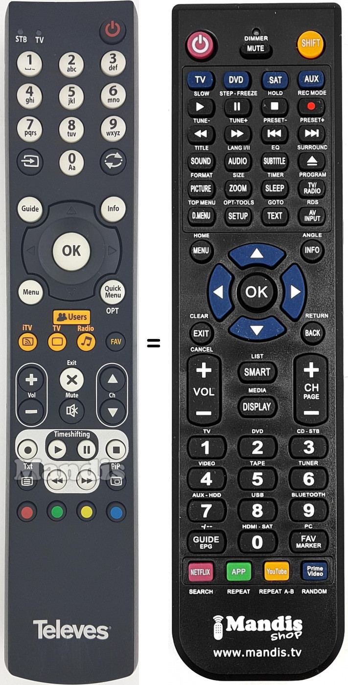 Telecomando equivalente REMCON1618