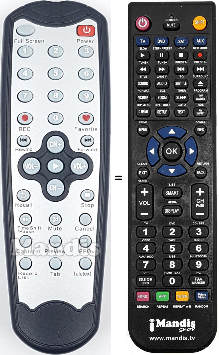 Telecomando equivalente REMCON1672