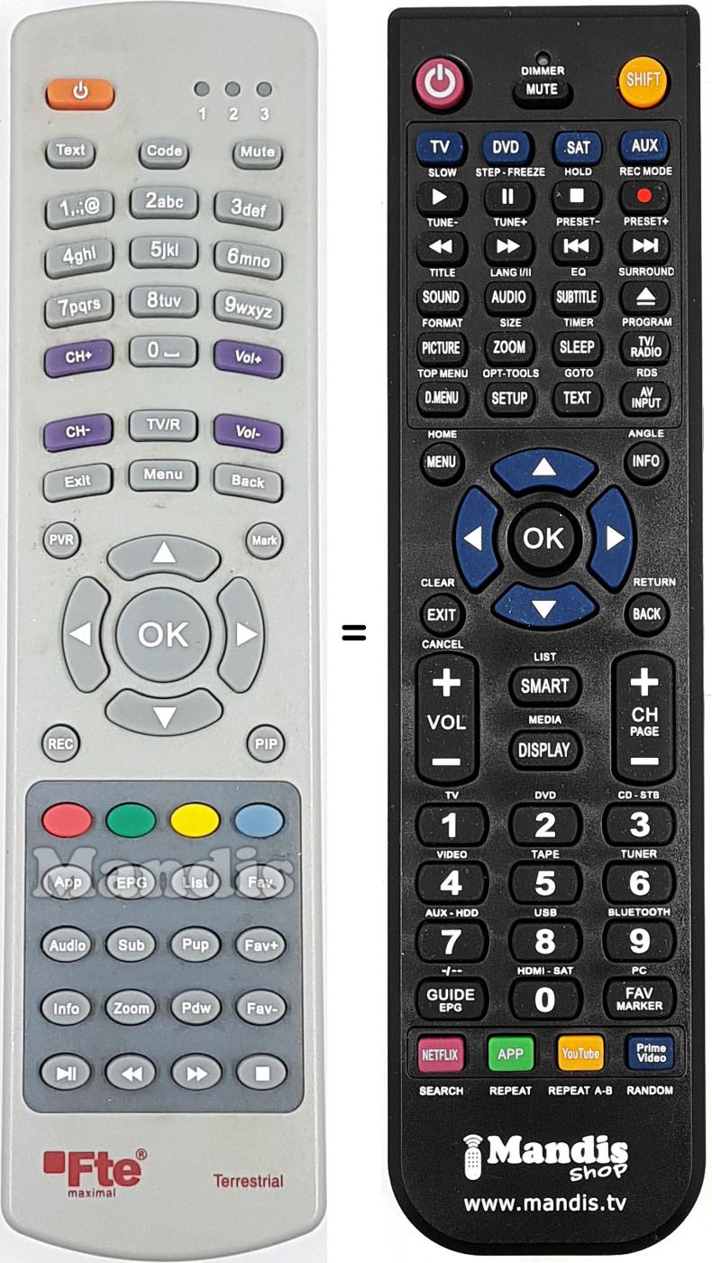 Telecomando equivalente REMCON1677