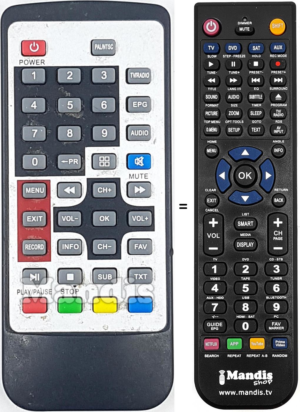 Telecomando equivalente REMCON1683