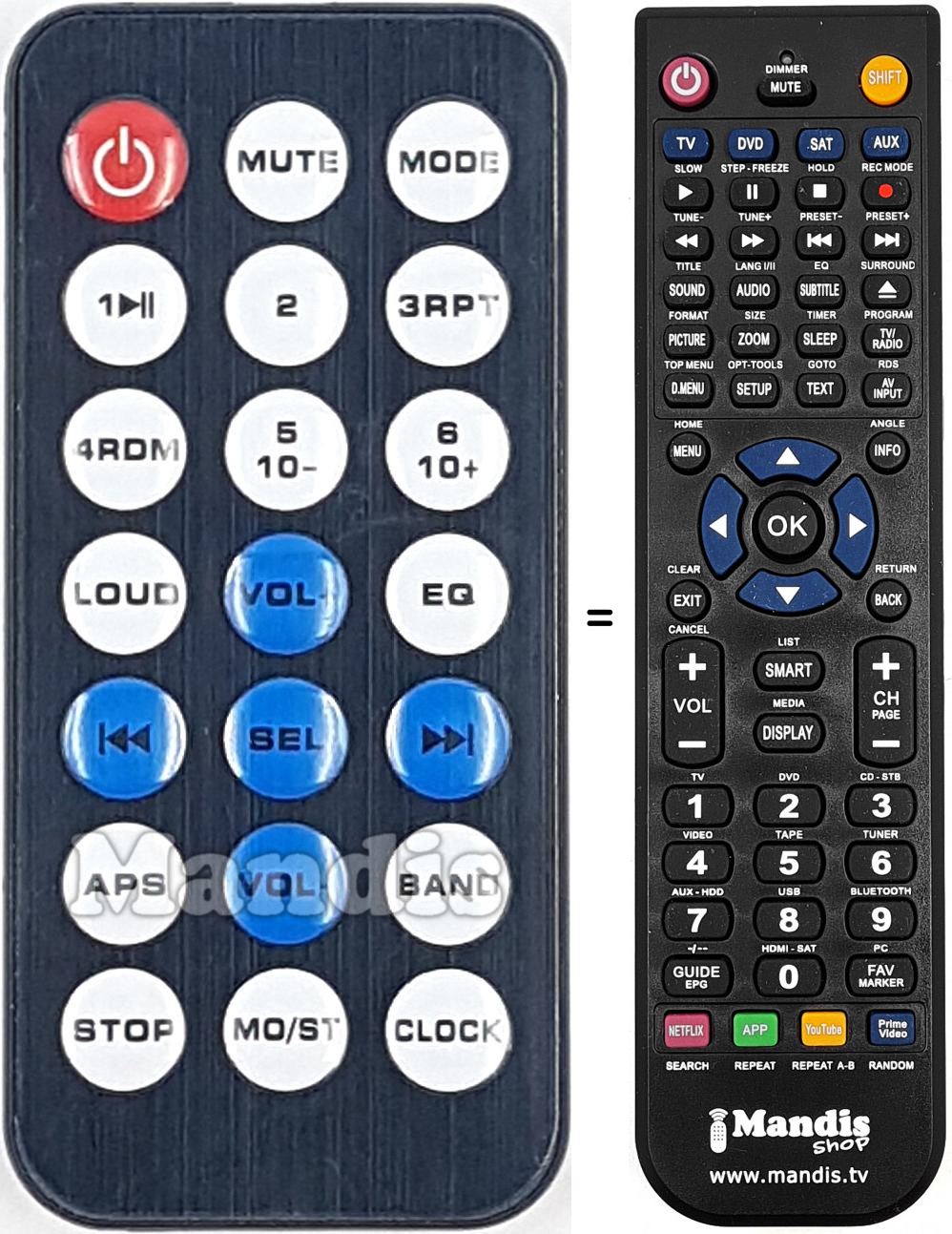 Telecomando equivalente REMCON1701