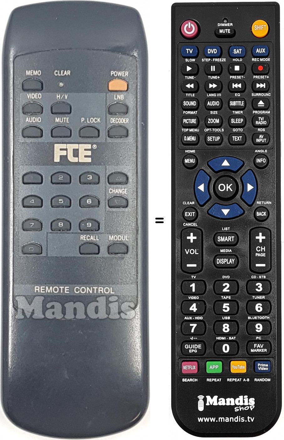 Telecomando equivalente REMCON1713