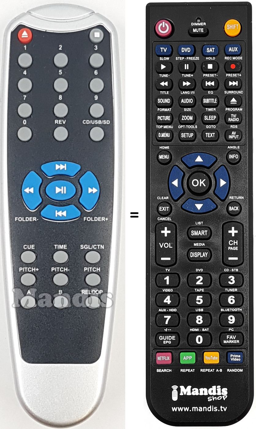 Telecomando equivalente REMCON1727