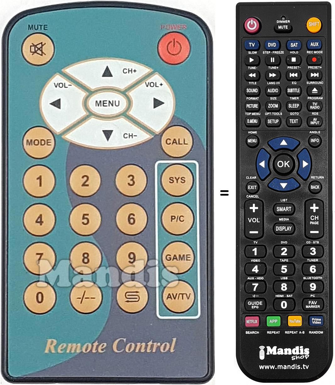 Telecomando equivalente REMCON1761