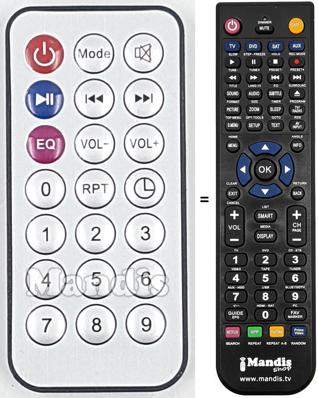 Telecomando equivalente REMCON1783