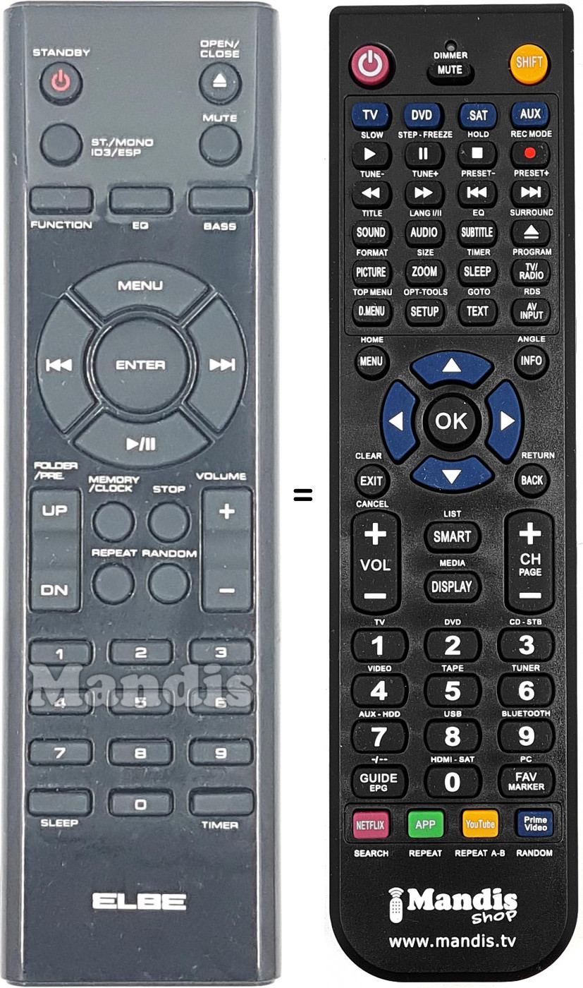 Telecomando equivalente REMCON1804