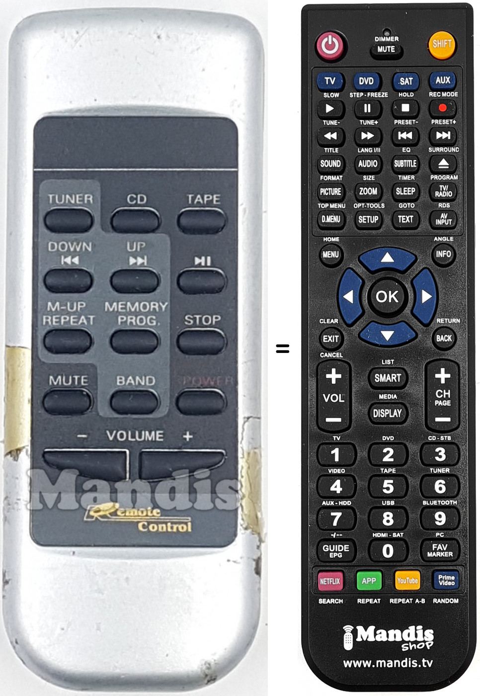 Telecomando equivalente REMCON1807