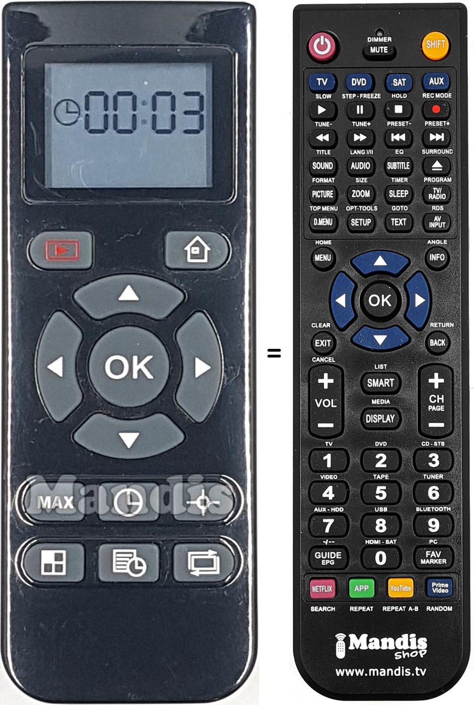 Telecomando equivalente REMCON1818