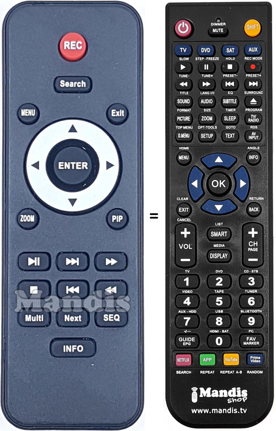 Telecomando equivalente REMCON1829