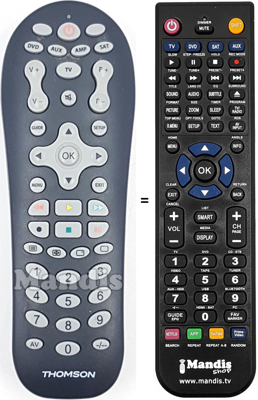 Telecomando equivalente REMCON1845