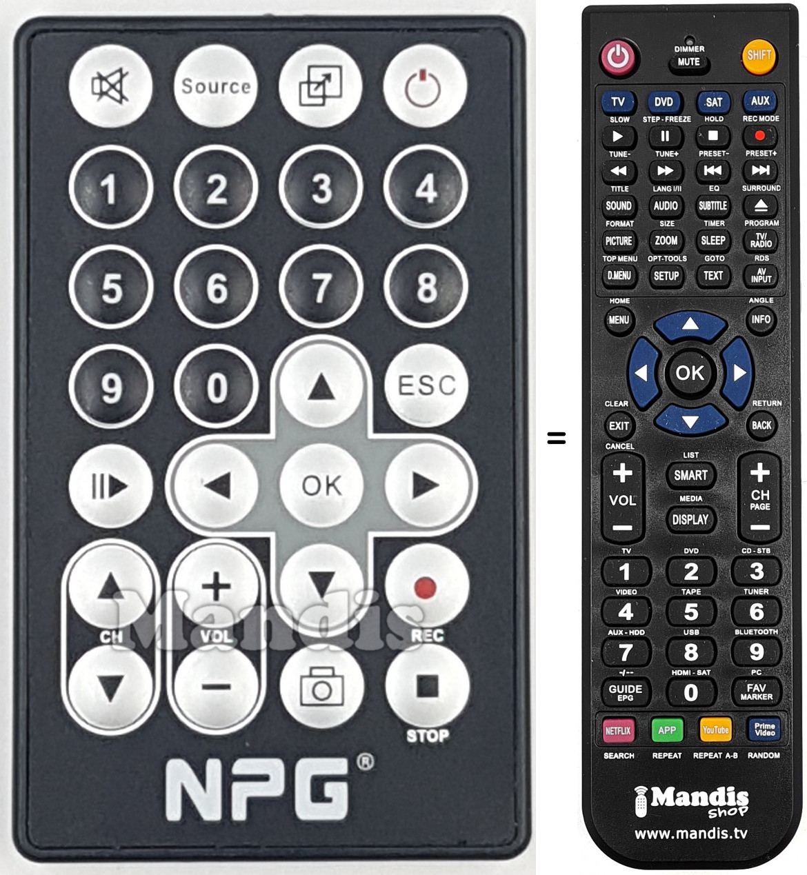 Telecomando equivalente REMCON1871