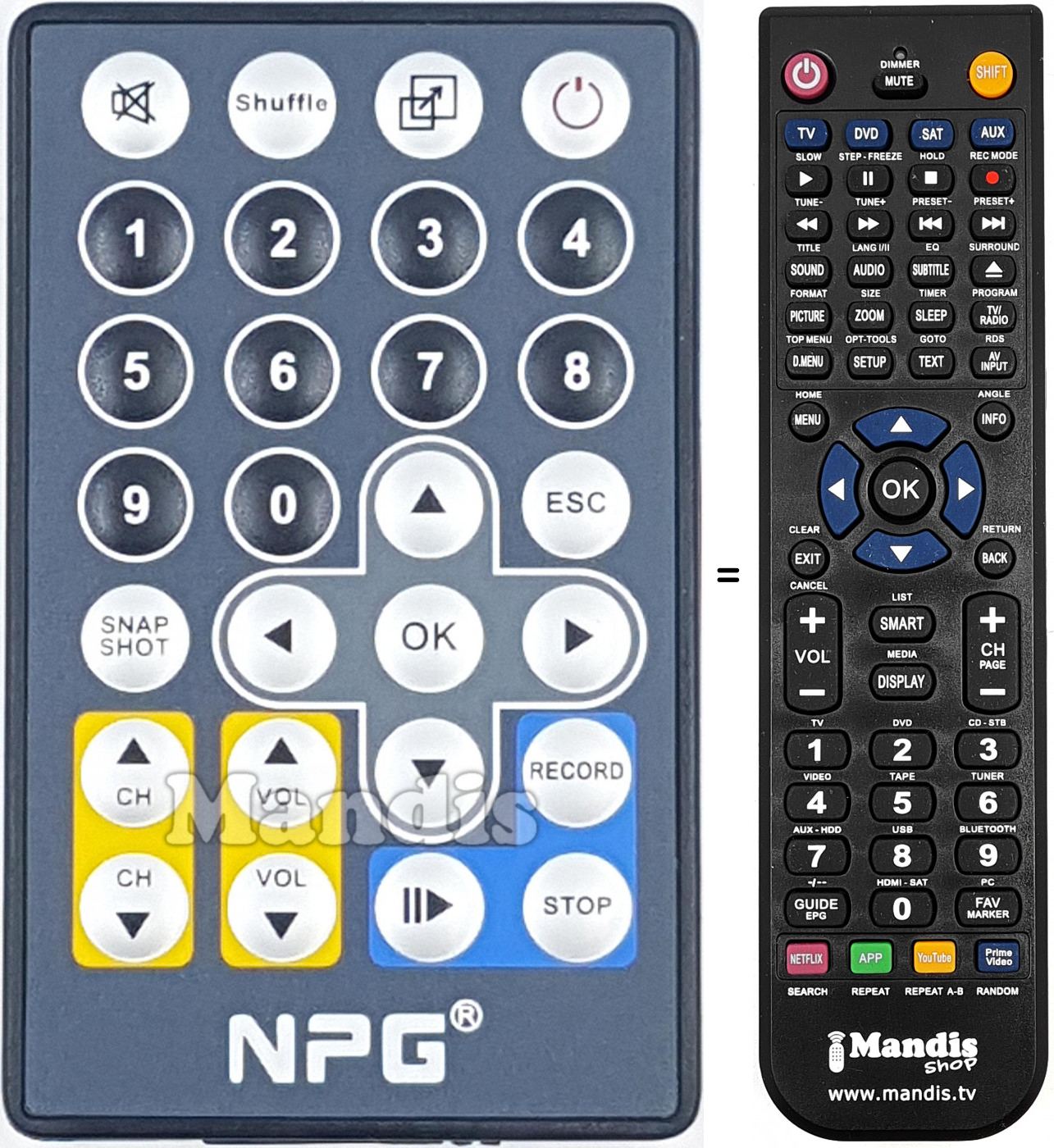 Telecomando equivalente REMCON2051