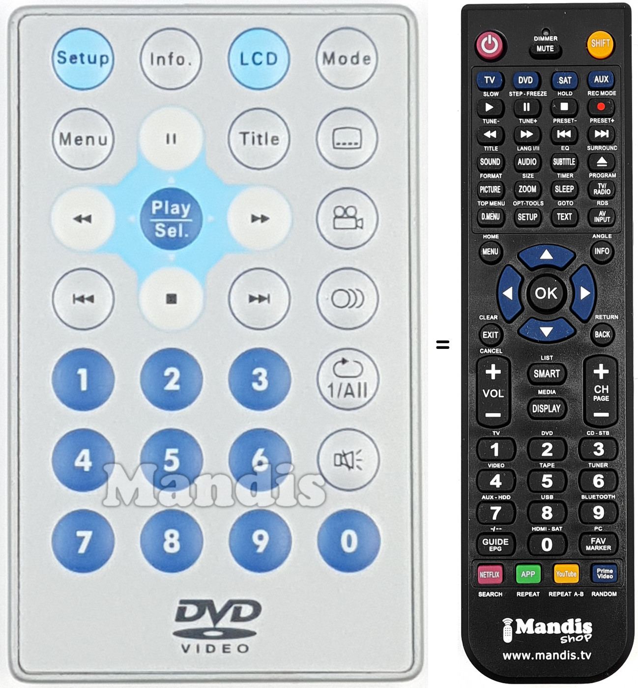 Telecomando equivalente REMCON2053