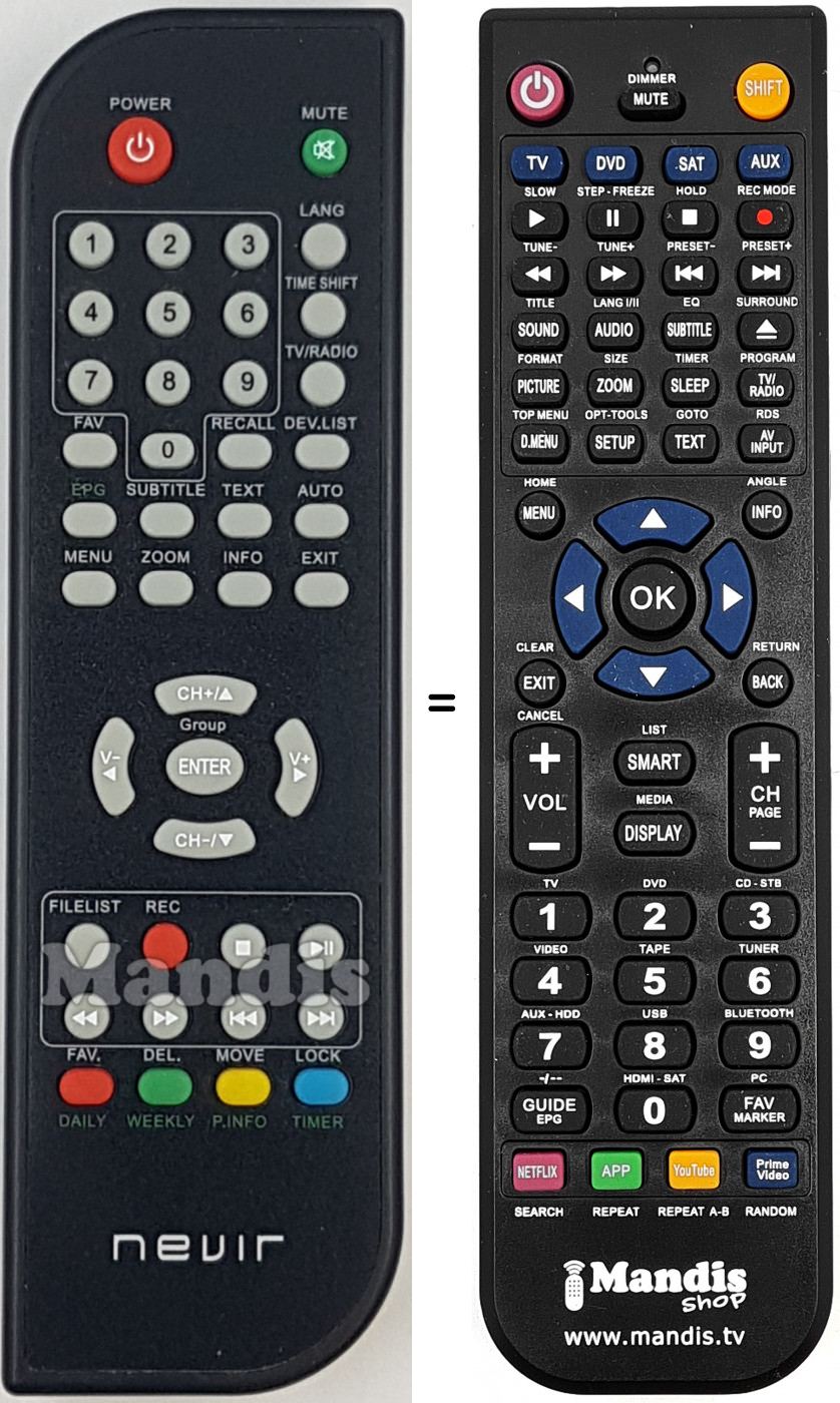 Telecomando equivalente REMCON2067