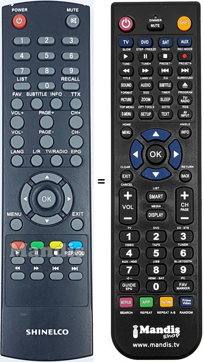 Telecomando equivalente REMCON2185