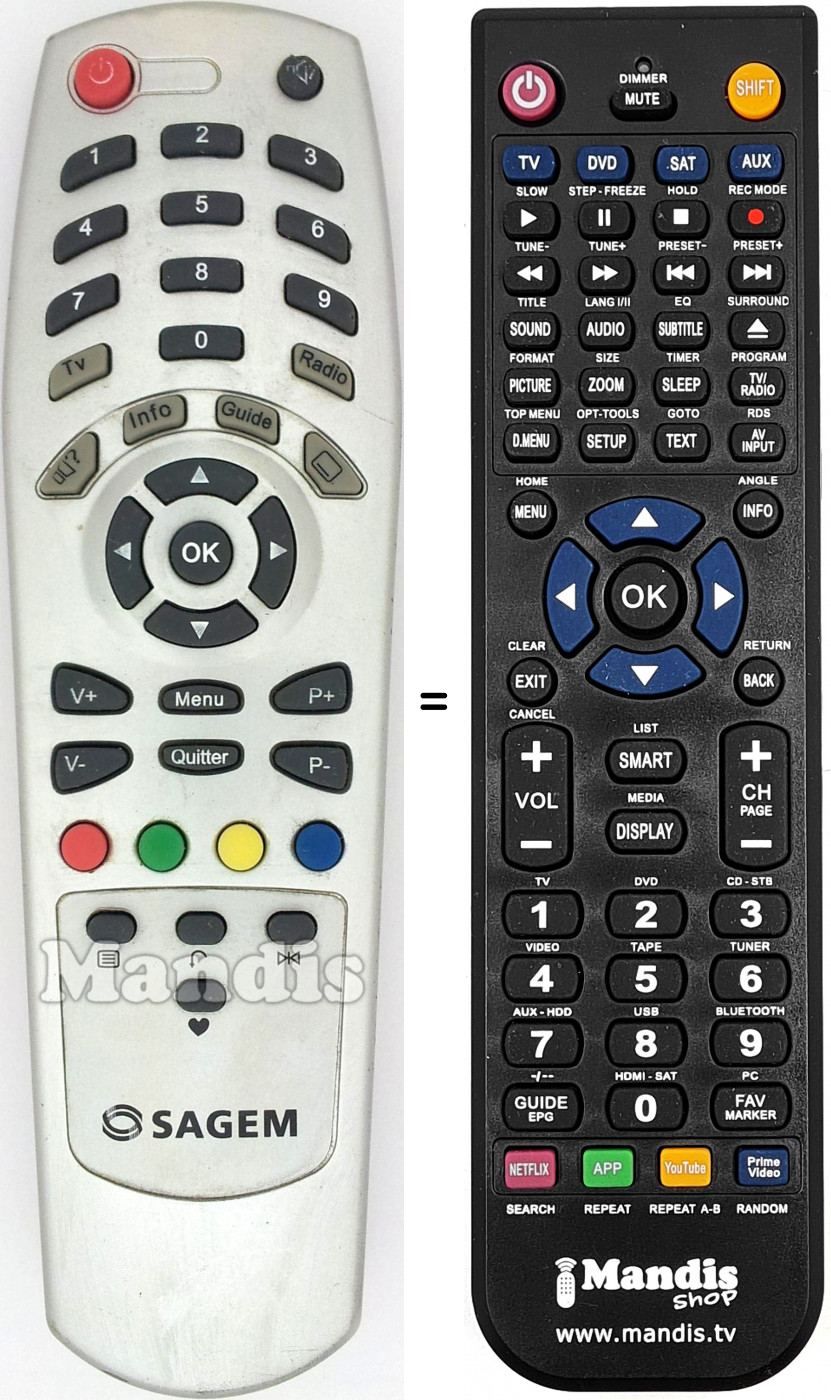 Telecomando equivalente Sagem REMCON905