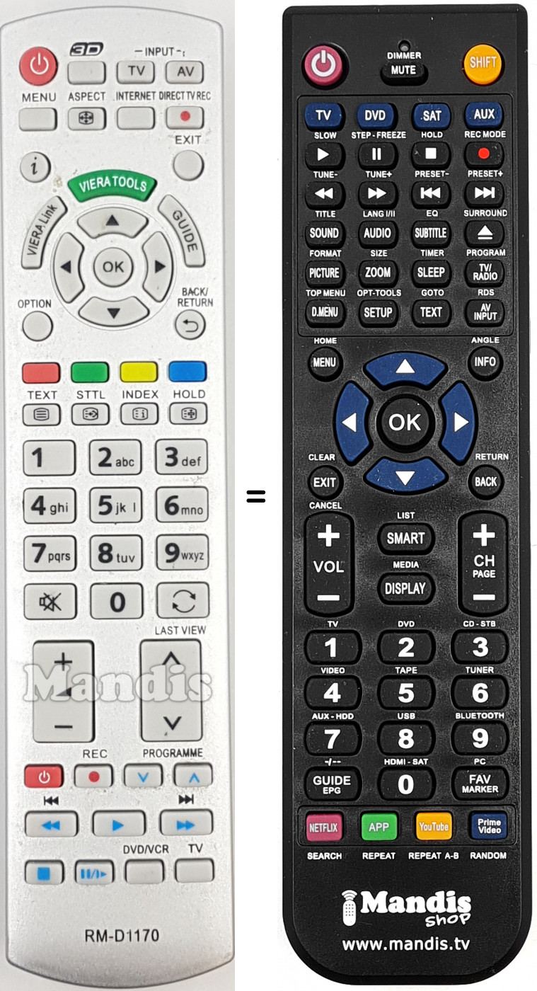 Telecomando equivalente RM-D1170