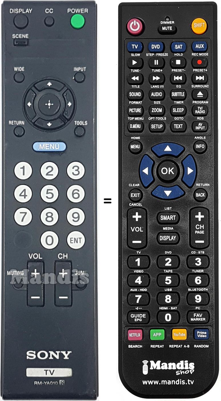 Telecomando equivalente RM-YA010
