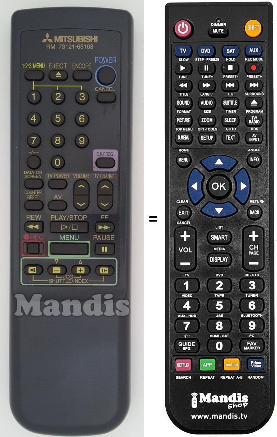 Telecomando equivalente RM73121-68103 Telecomando equivalente RM73121-68103