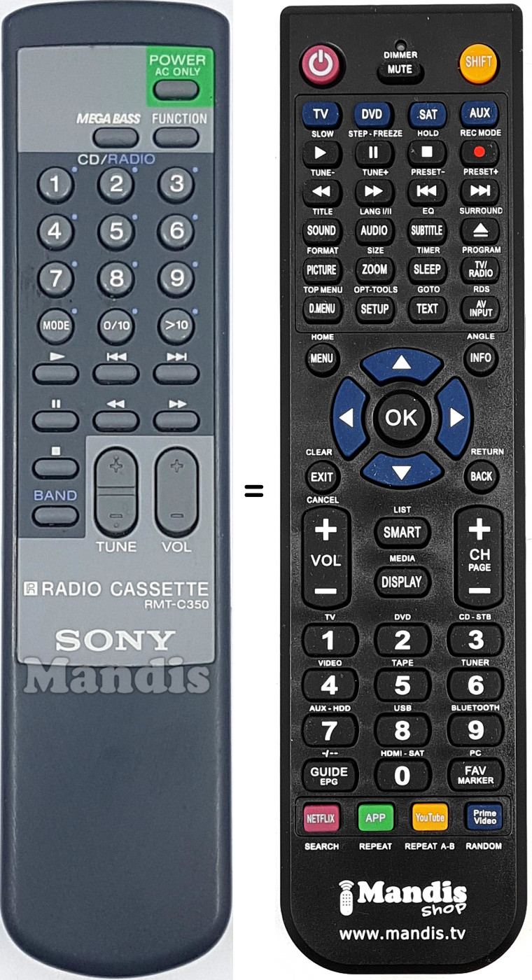 Telecomando equivalente RMT-C350
