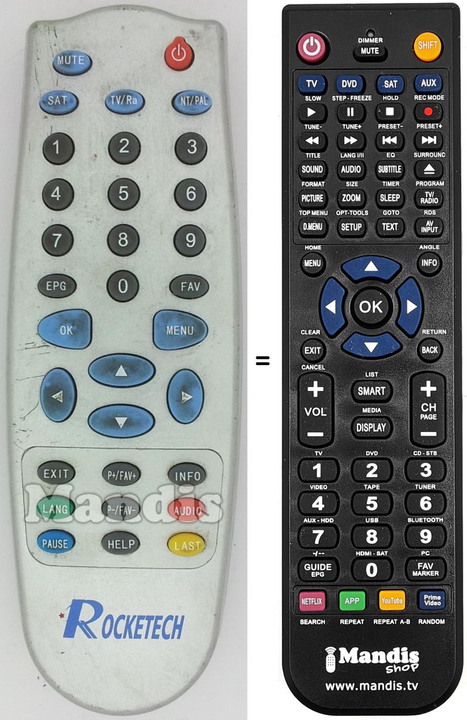 Telecomando equivalente ROC001