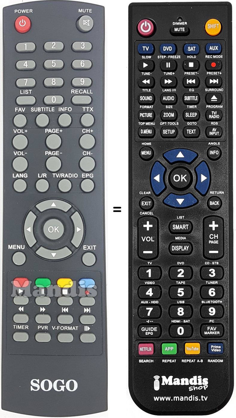 Telecomando equivalente SOG002