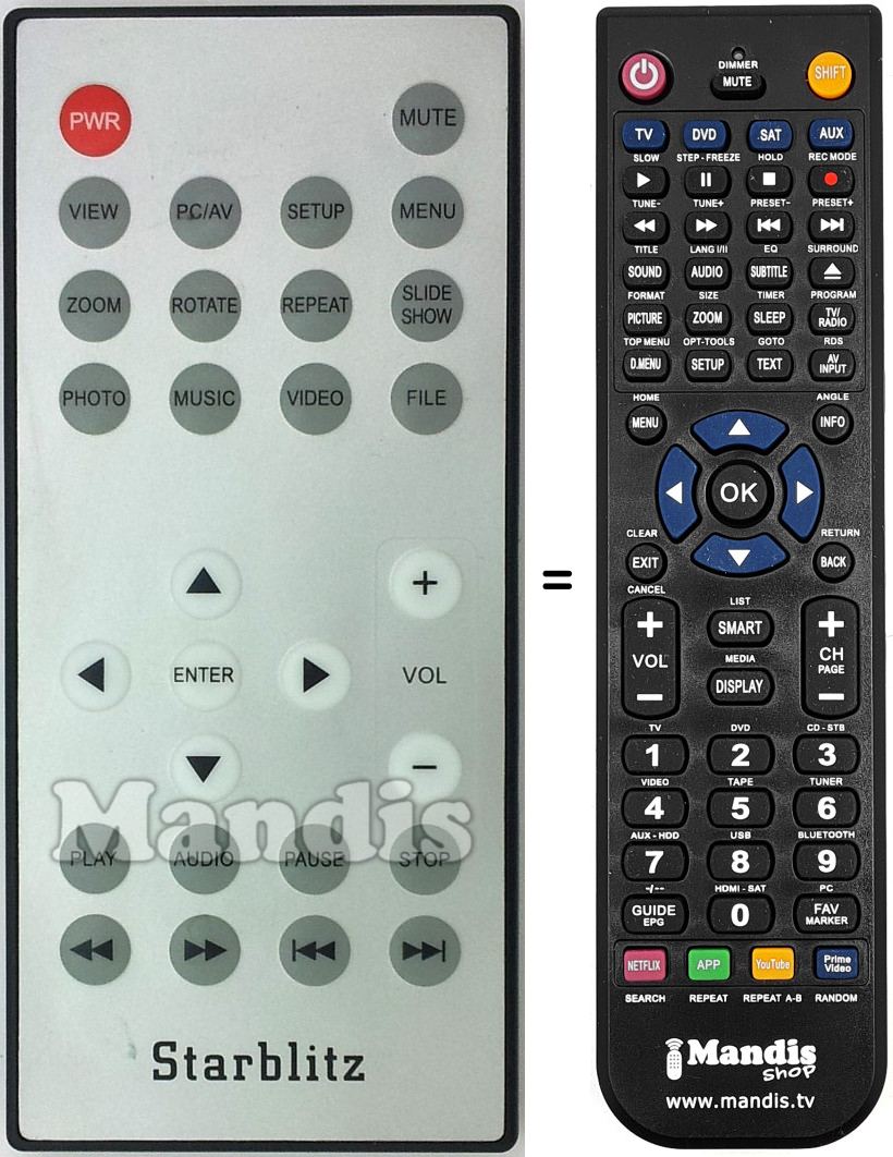 Telecomando equivalente STAR001