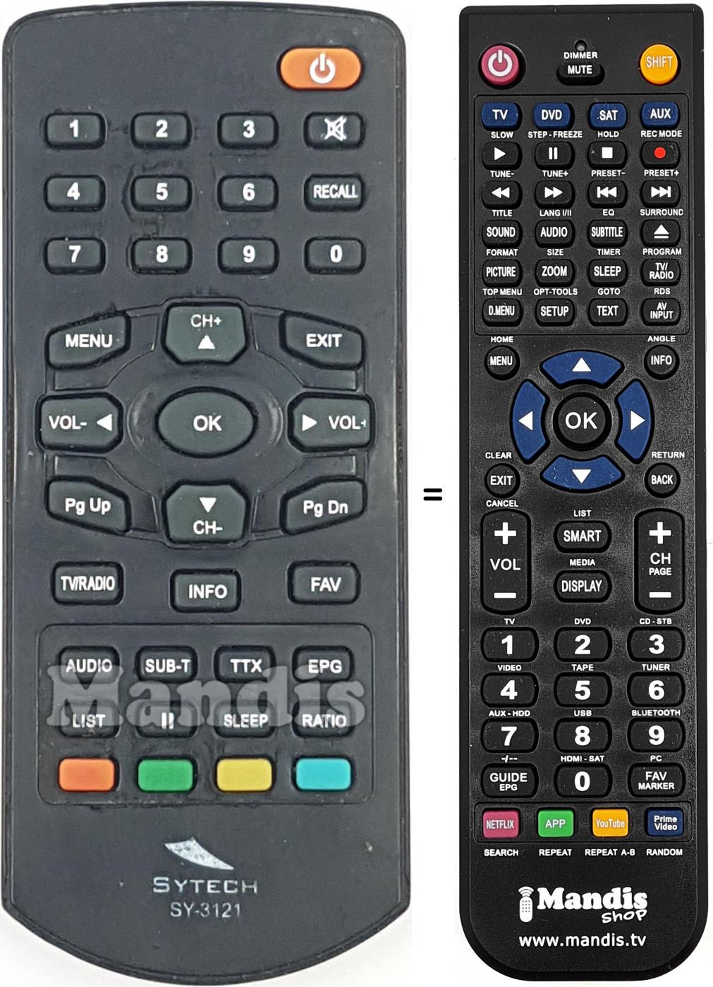 Telecomando equivalente SYTECH SY-3121