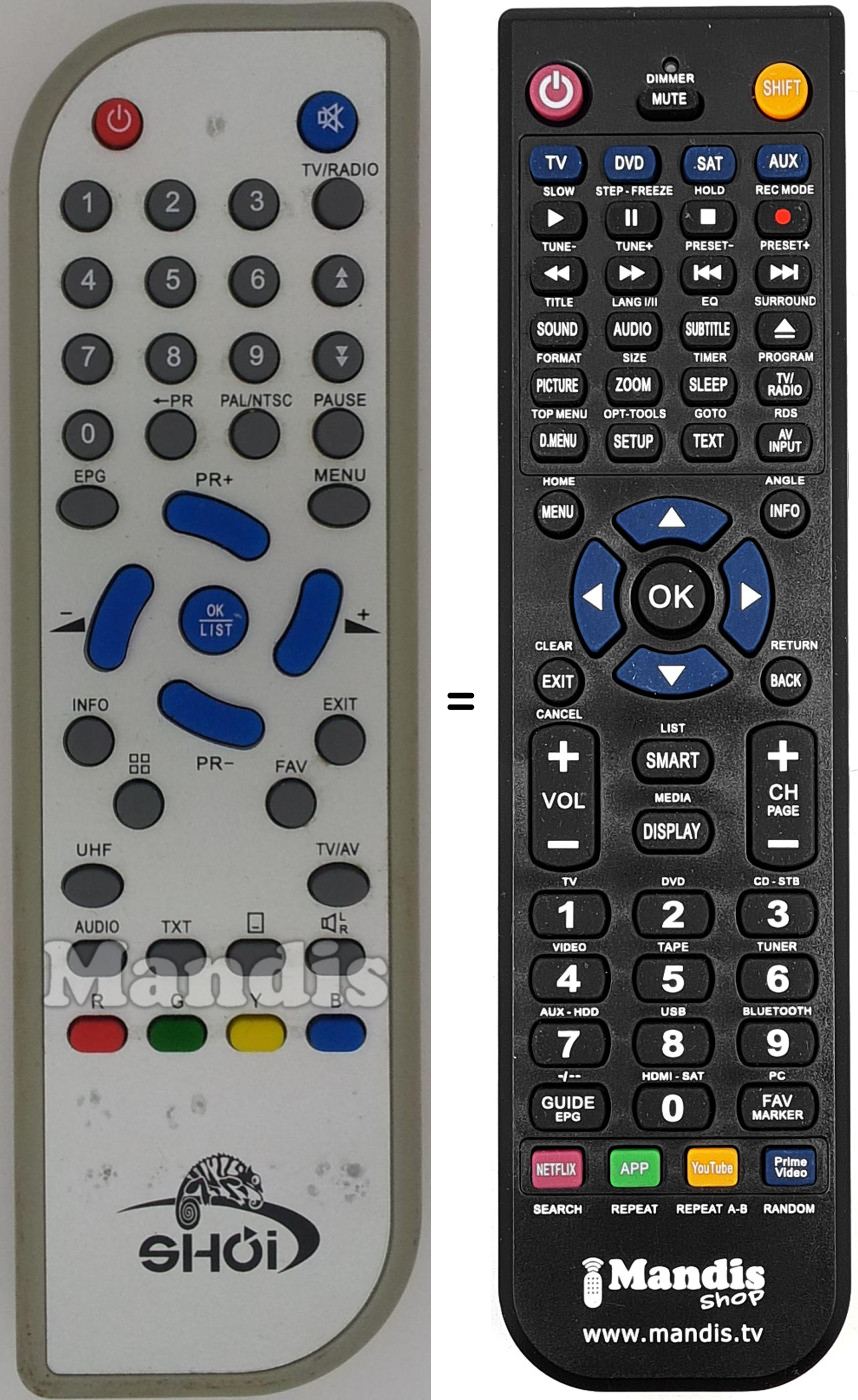 Telecomando equivalente Shoi Shoi002