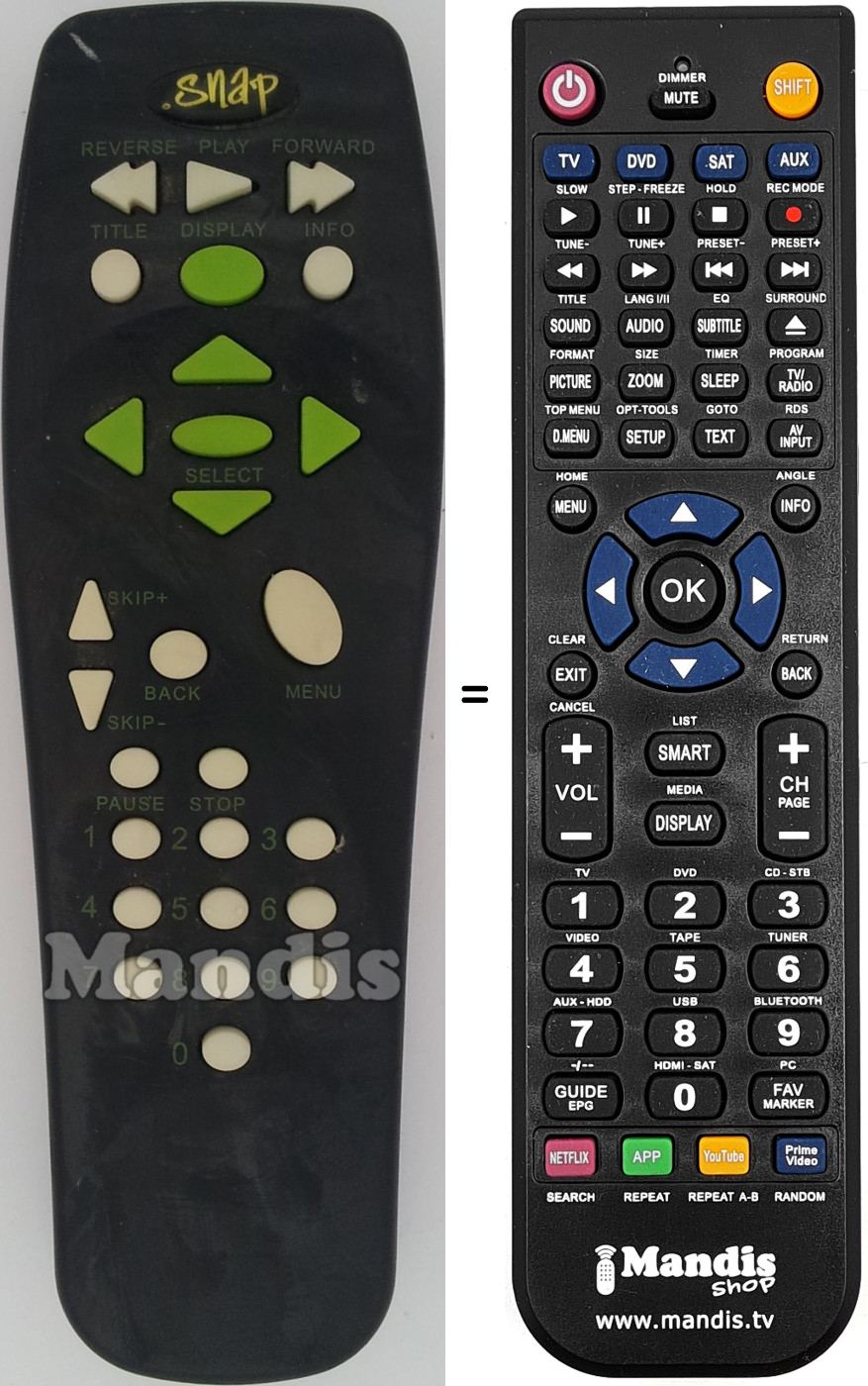 Telecomando equivalente Snap001