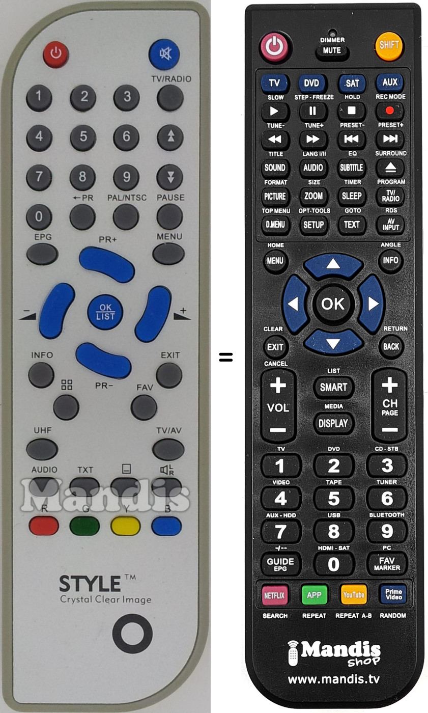 Telecomando equivalente Style001