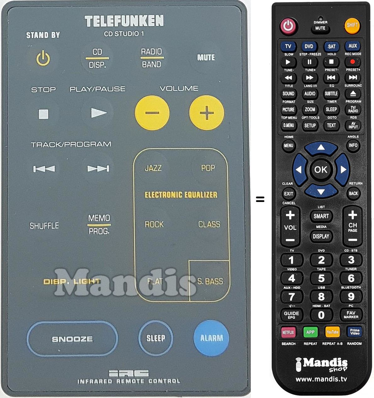 Telecomando equivalente TELEFUNKEN002