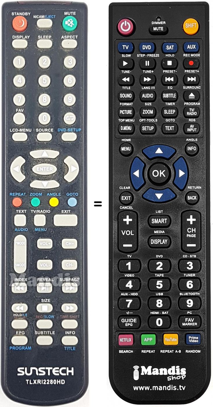 Telecomando equivalente TLXRI2280HD