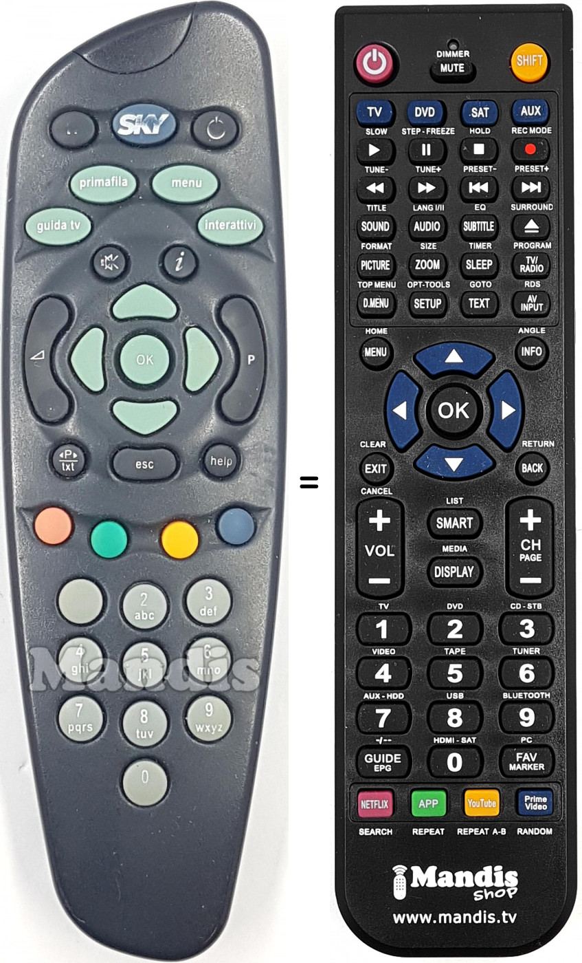 Telecomando equivalente URC16490000R00