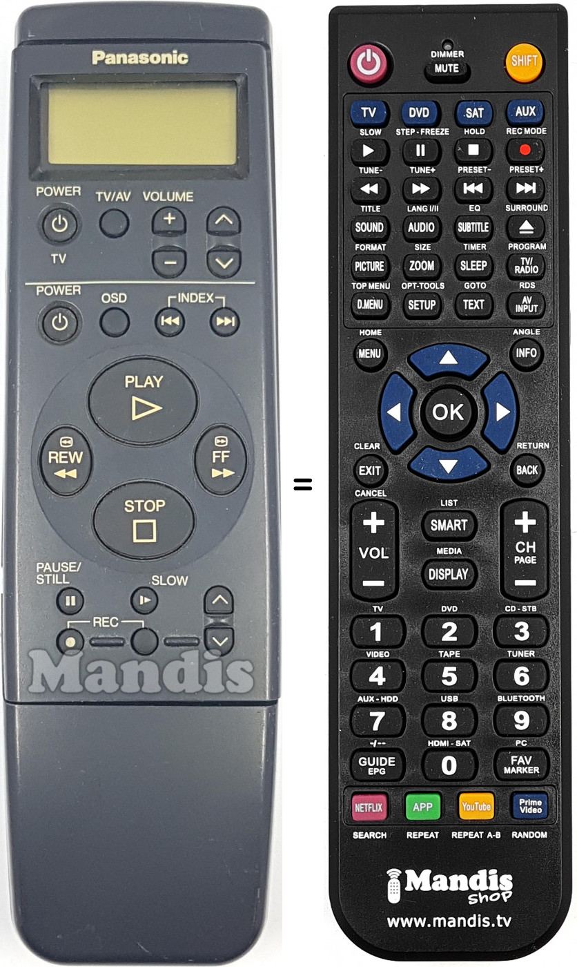 Telecomando equivalente Panasonic VEQ1866