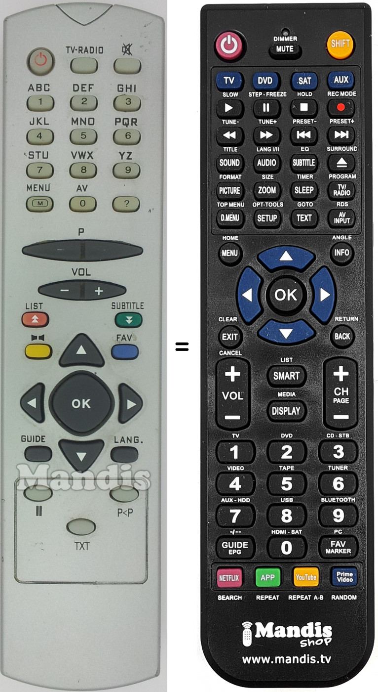 Telecomando equivalente Vestel RC 2548