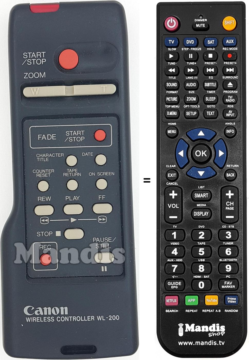 Telecomando equivalente WL-200