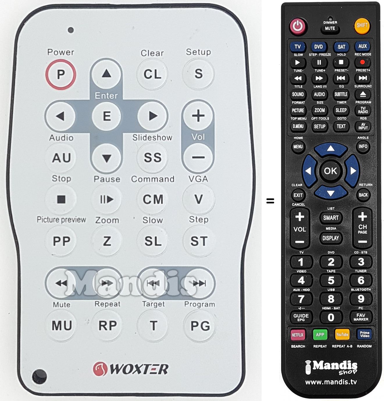 Telecomando equivalente WOX004