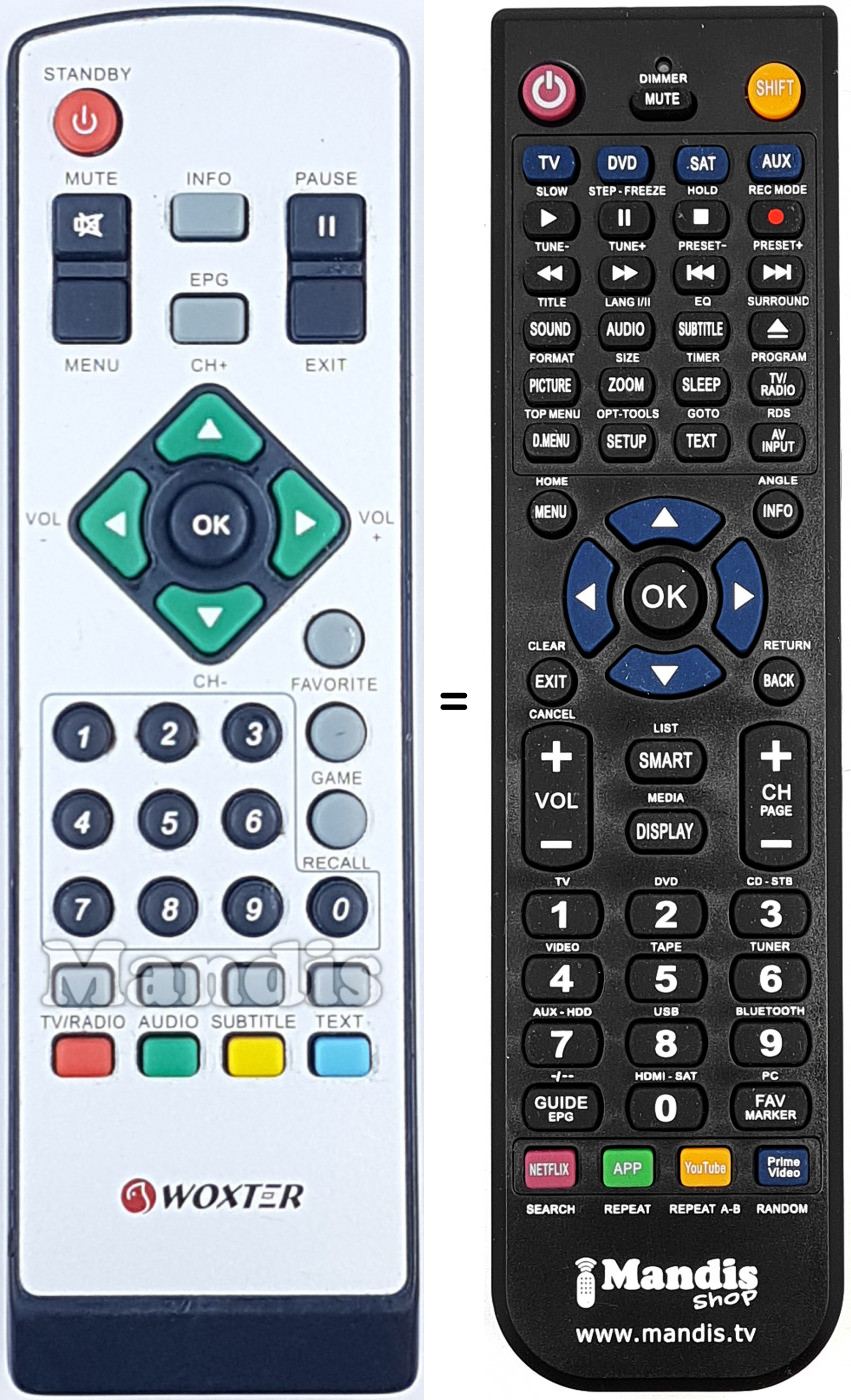 Telecomando equivalente WOX006